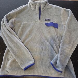 Patagonia Blue and Gray Fleece Jacket
